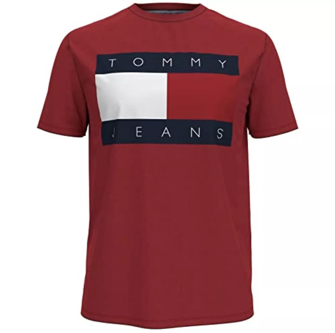 Tommy Hilfiger Men's Short Sleeve Tommy Jeans Flag - Red